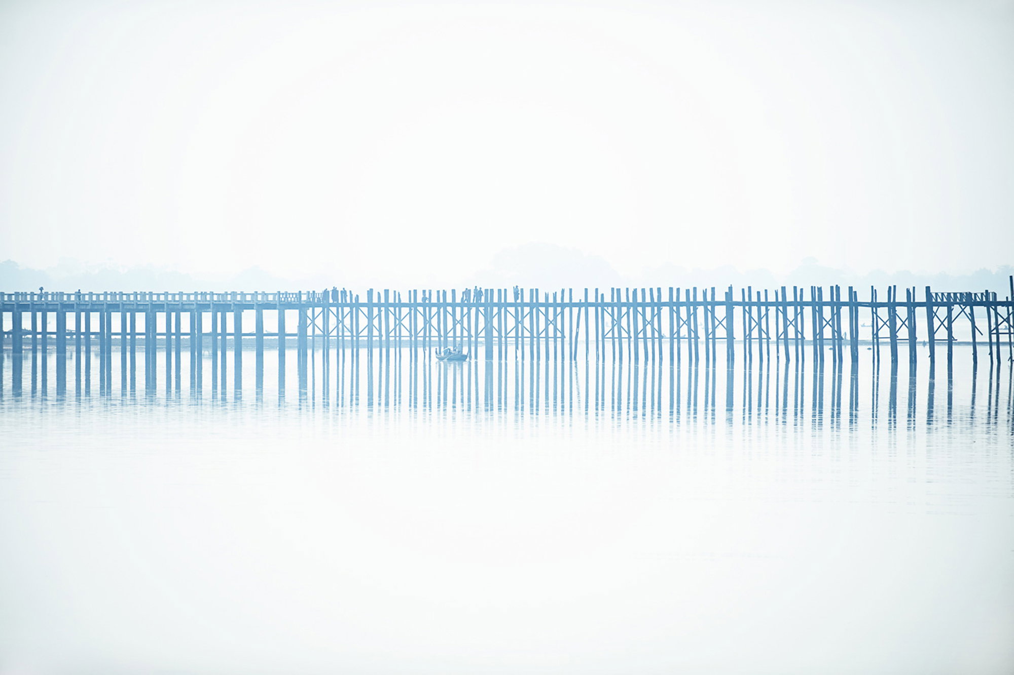 U Bein Bridge in the fog