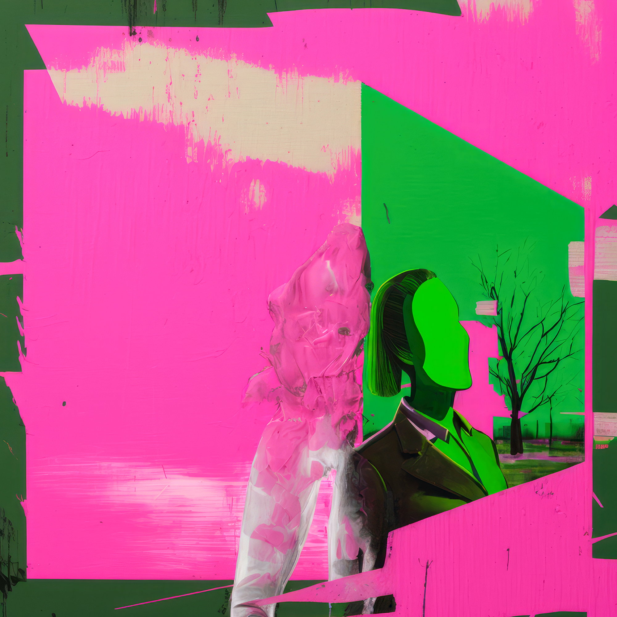 The woman behind the green screen