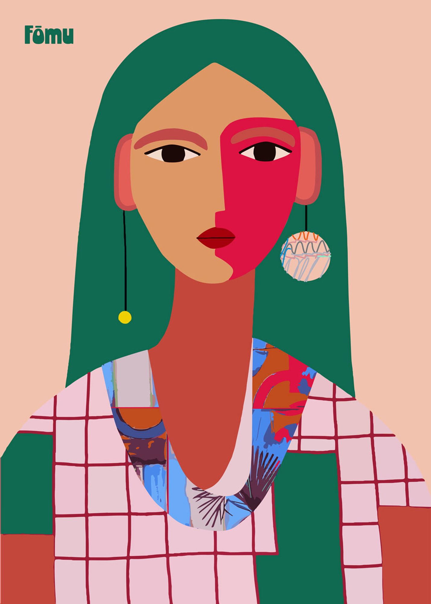 Woman green hair