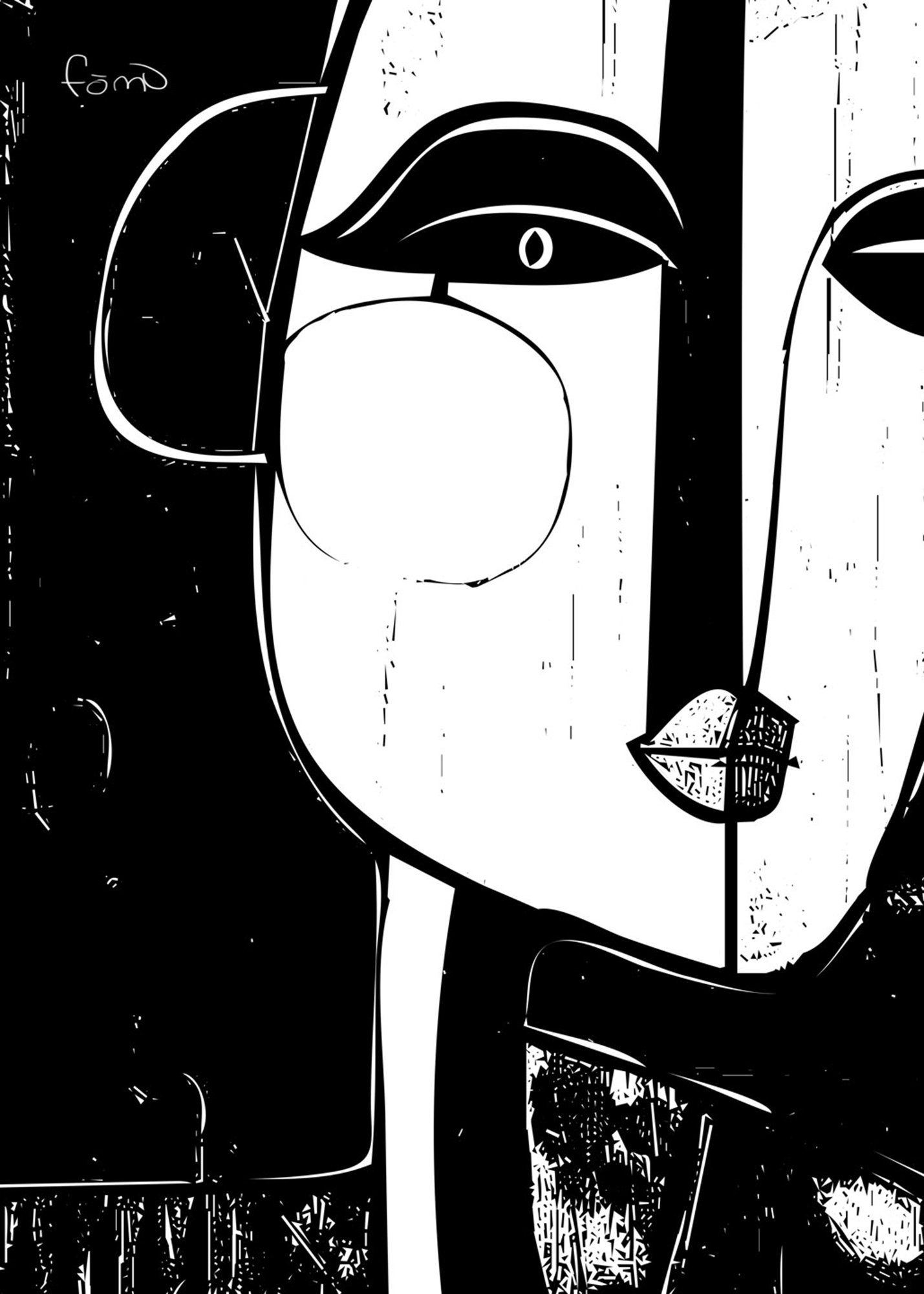LinoCut woman