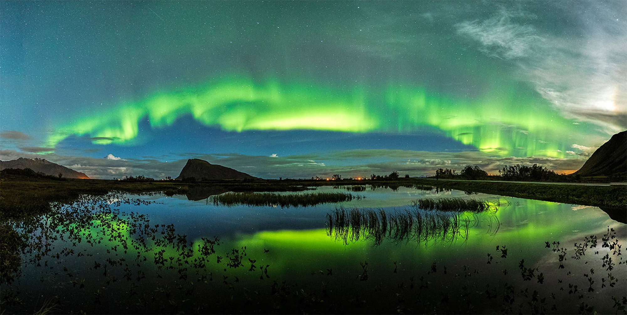 Auroras over the pond