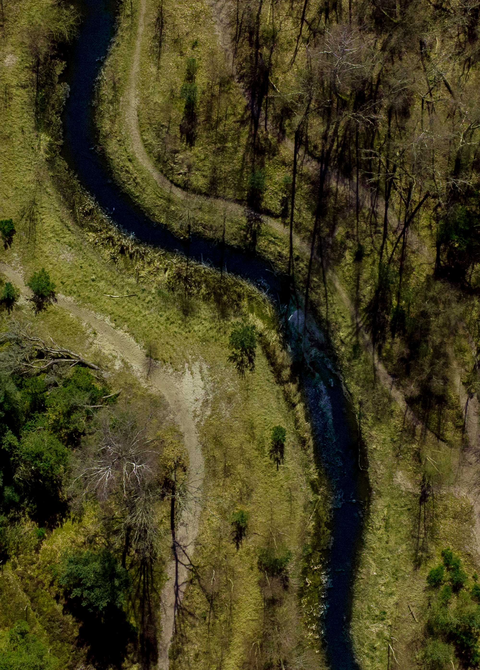 Slyngende Å i Solrød Dronefoto