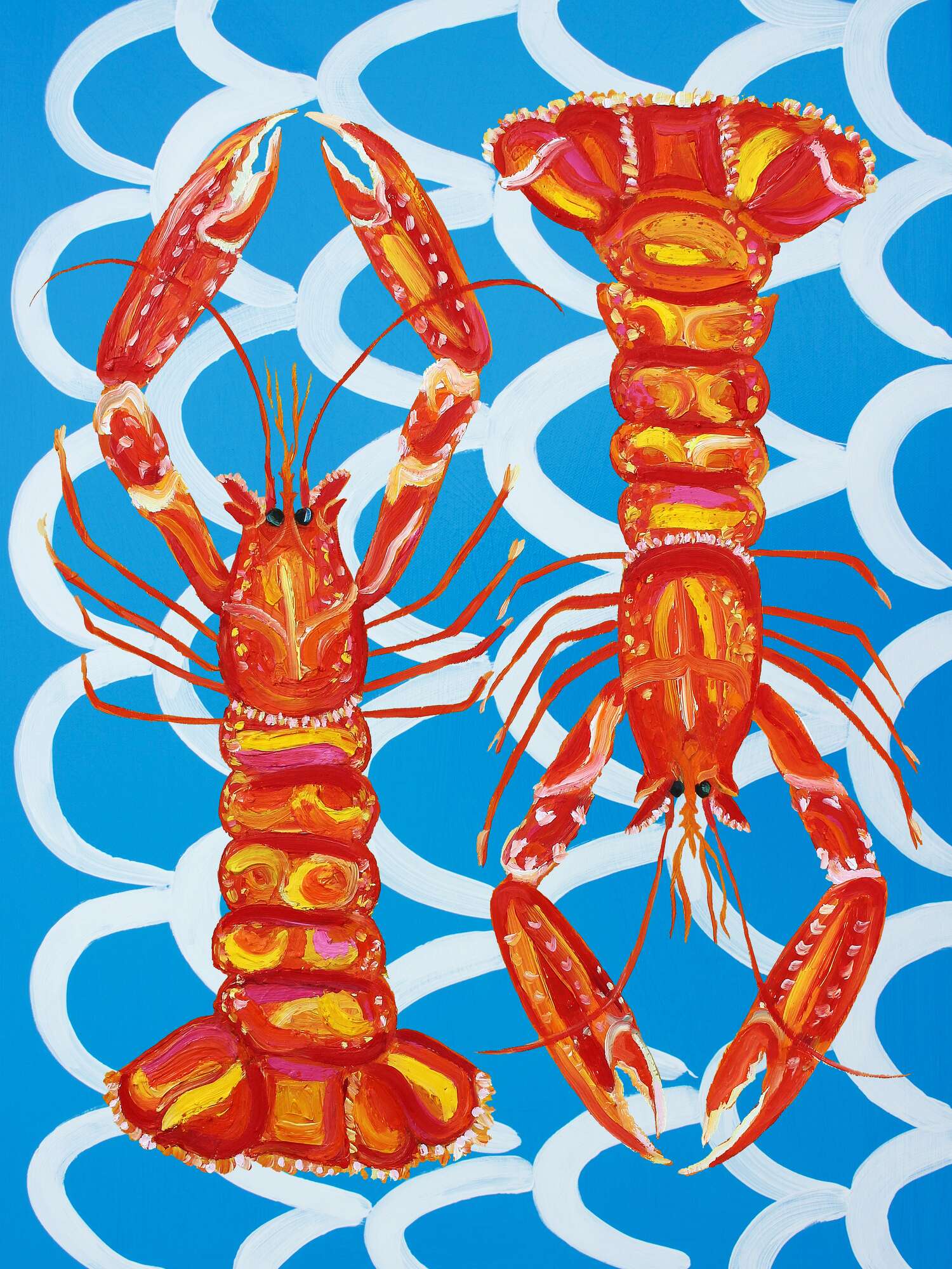 Playful Ocean Lobsters