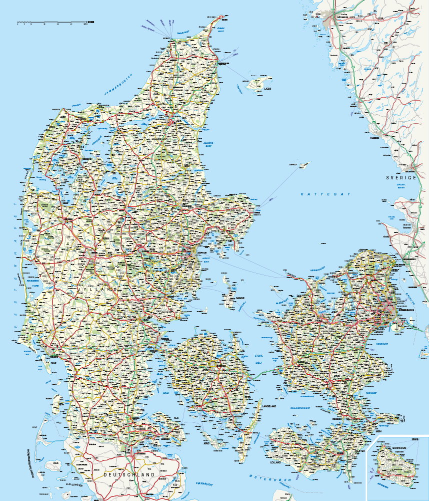 Danmarkskort tapet