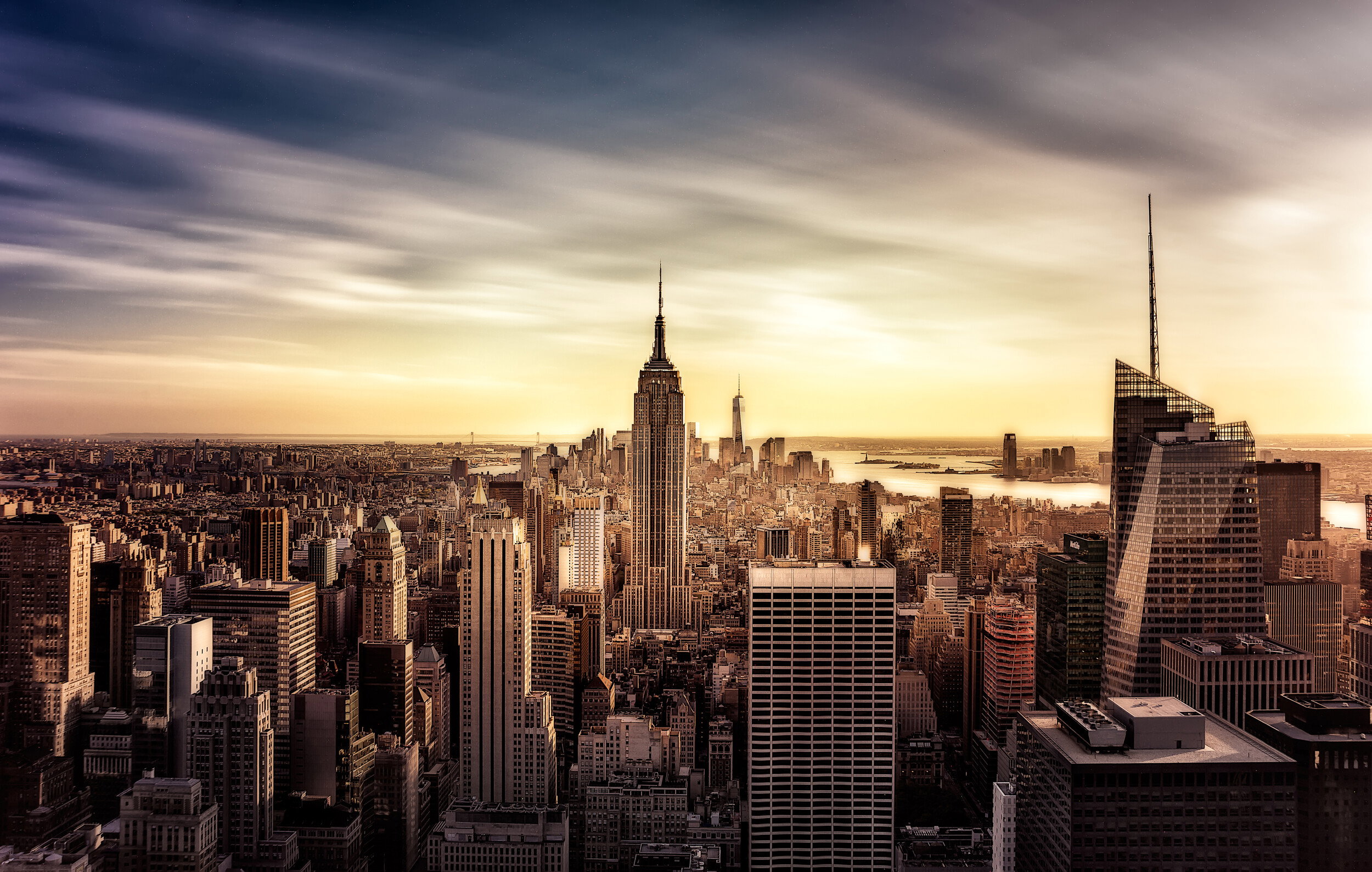 Golden New York Skyline