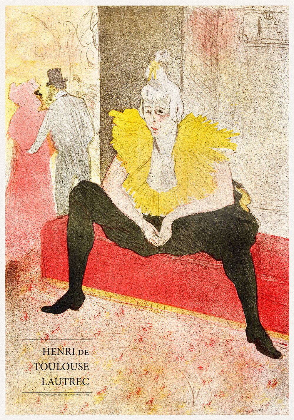 The Seated Clowness af Henri de Toulouse-Lautrec som kunstprint