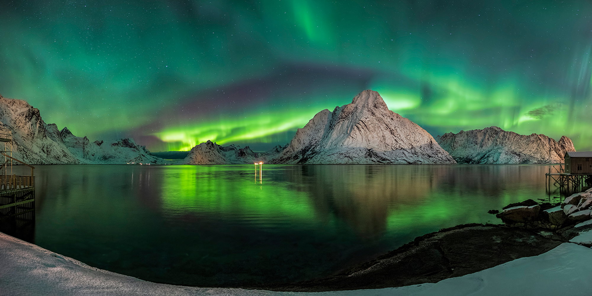 Auroras in Reine, Lofoten
