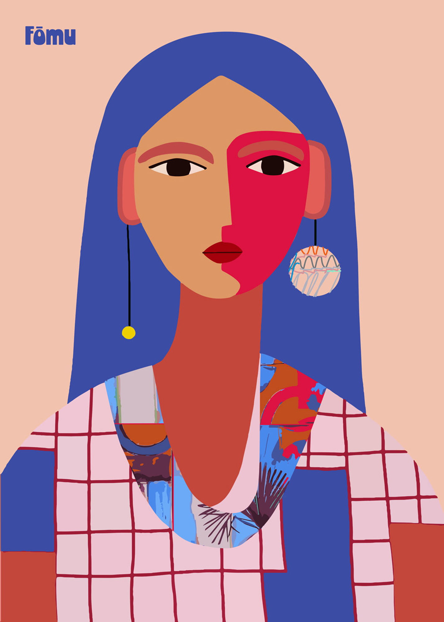 Woman blue hair